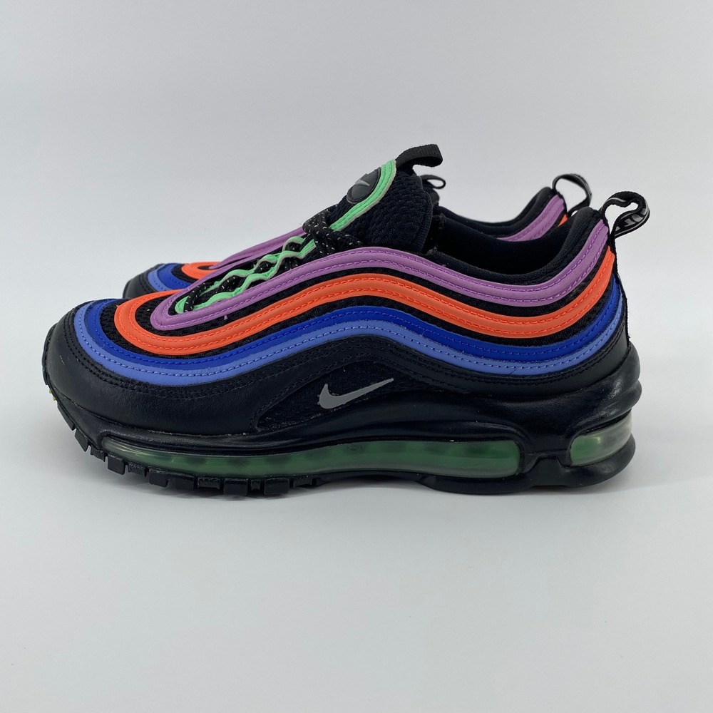 Nike Air Max 97 Black Blue Orange Multi Color Sneakers CW6028-001 Womens 6